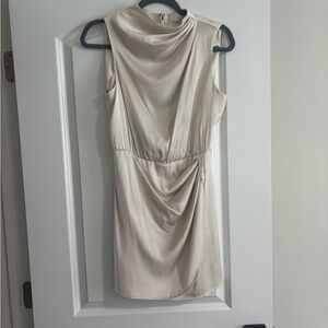 Abercrombie & Fitch Cream Draped Mini Dress